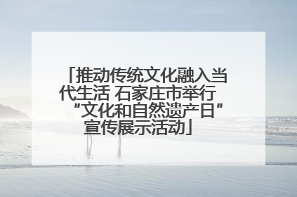 推动传统文化融入当代生活 石家庄市举行“文化和自然遗产日”宣传展示活动