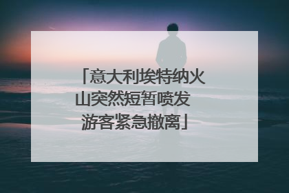 意大利埃特纳火山突然短暂喷发 游客紧急撤离