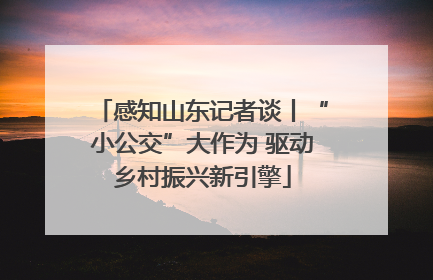 感知山东记者谈丨“小公交”大作为 驱动乡村振兴新引擎