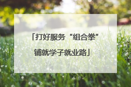 打好服务“组合拳” 铺就学子就业路