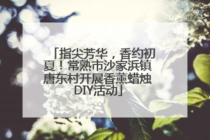 指尖芳华，香约初夏！常熟市沙家浜镇唐东村开展香薰蜡烛DIY活动