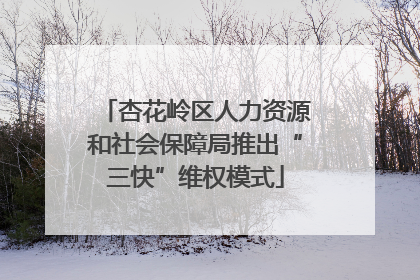 杏花岭区人力资源和社会保障局推出“三快”维权模式