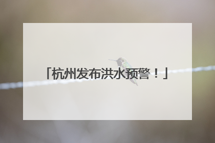 杭州发布洪水预警！