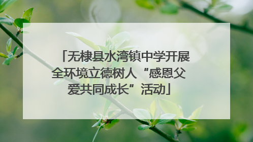 无棣县水湾镇中学开展全环境立德树人“感恩父爱共同成长”活动