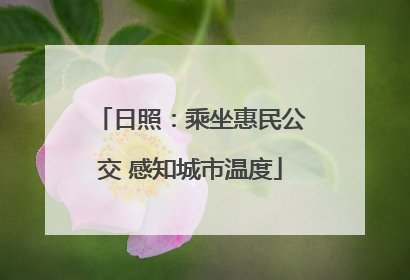 日照：乘坐惠民公交 感知城市温度