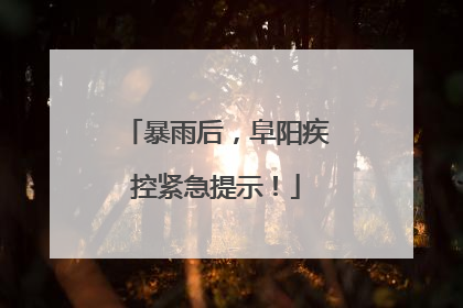 暴雨后，阜阳疾控紧急提示！