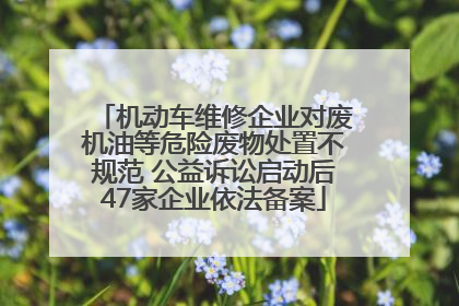 机动车维修企业对废机油等危险废物处置不规范 公益诉讼启动后47家企业依法备案