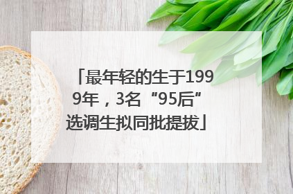 最年轻的生于1999年，3名“95后”选调生拟同批提拔