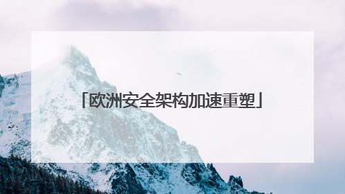 欧洲安全架构加速重塑