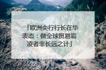 欧洲央行行长在华表态：做全球贸易霸凌者非长远之计