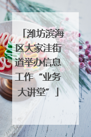 潍坊滨海区大家洼街道举办信息工作“业务大讲堂”