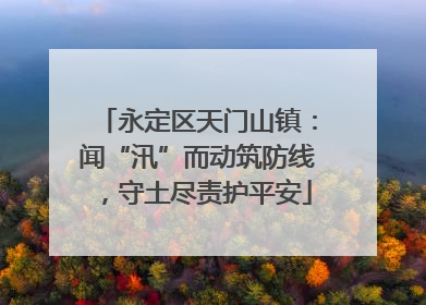 永定区天门山镇：闻“汛”而动筑防线，守土尽责护平安