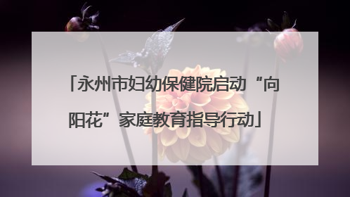 永州市妇幼保健院启动“向阳花”家庭教育指导行动