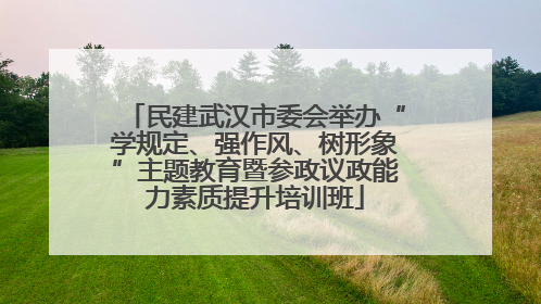 民建武汉市委会举办“学规定、强作风、树形象”主题教育暨参政议政能力素质提升培训班