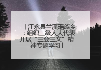 江永县兰溪瑶族乡：组织三级人大代表开展“三会三文”精神专题学习