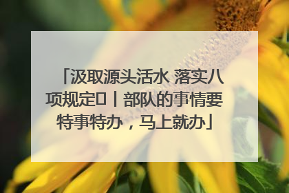 汲取源头活水 落实八项规定⑪丨部队的事情要特事特办，马上就办