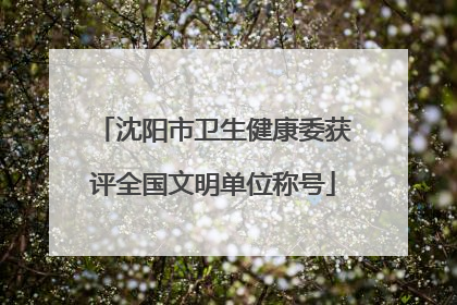 沈阳市卫生健康委获评全国文明单位称号