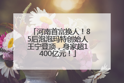 河南首富换人！85后泡泡玛特创始人王宁登顶，身家超1400亿元！