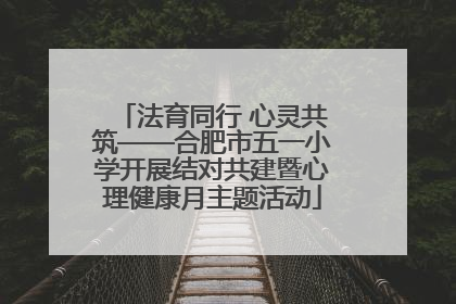 法育同行 心灵共筑——合肥市五一小学开展结对共建暨心理健康月主题活动