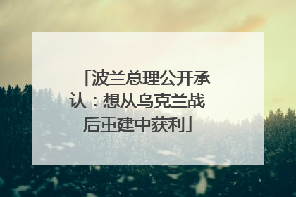 波兰总理公开承认：想从乌克兰战后重建中获利