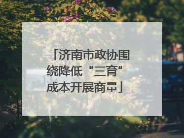 济南市政协围绕降低“三育”成本开展商量