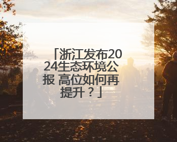 浙江发布2024生态环境公报 高位如何再提升？