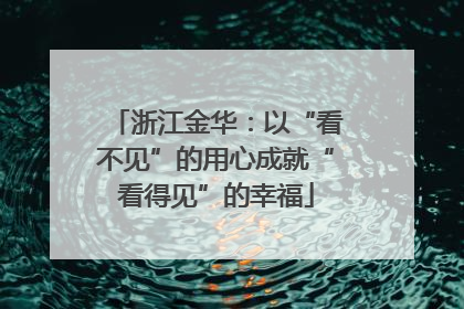 浙江金华：以“看不见”的用心成就“看得见”的幸福