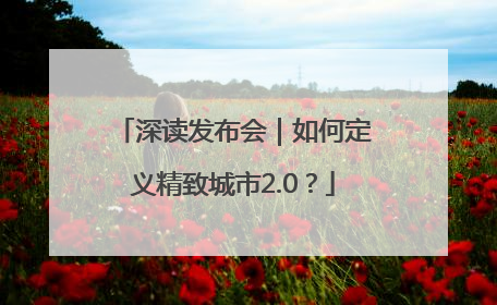深读发布会｜如何定义精致城市2.0？