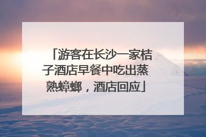 游客在长沙一家桔子酒店早餐中吃出蒸熟蟑螂，酒店回应