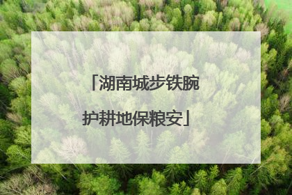 湖南城步铁腕护耕地保粮安