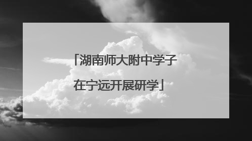 湖南师大附中学子在宁远开展研学