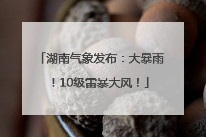 湖南气象发布：大暴雨！10级雷暴大风！
