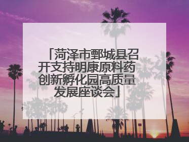 菏泽市鄄城县召开支持明康原料药创新孵化园高质量发展座谈会