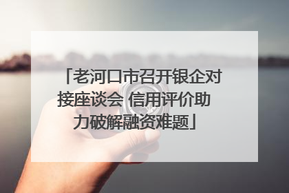 老河口市召开银企对接座谈会 信用评价助力破解融资难题