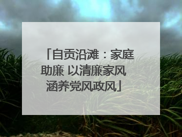 自贡沿滩：家庭助廉 以清廉家风涵养党风政风