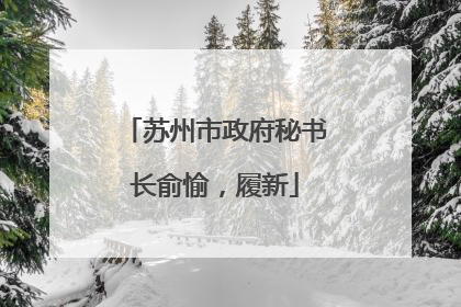 苏州市政府秘书长俞愉，履新