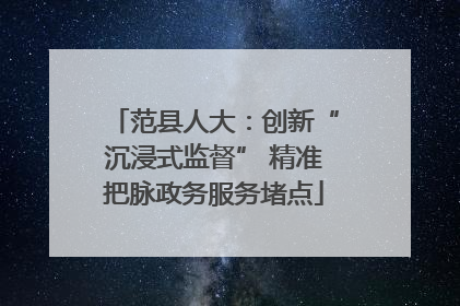 范县人大：创新“沉浸式监督” 精准把脉政务服务堵点