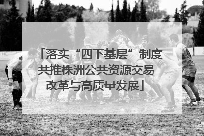 落实“四下基层”制度 共推株洲公共资源交易改革与高质量发展