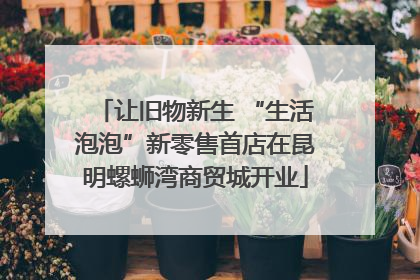 让旧物新生 “生活泡泡”新零售首店在昆明螺蛳湾商贸城开业