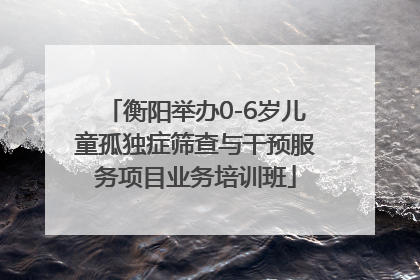 衡阳举办0-6岁儿童孤独症筛查与干预服务项目业务培训班