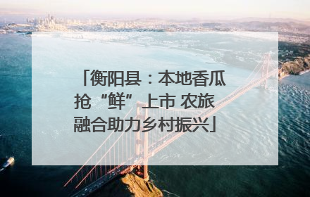 衡阳县：本地香瓜抢“鲜”上市 农旅融合助力乡村振兴