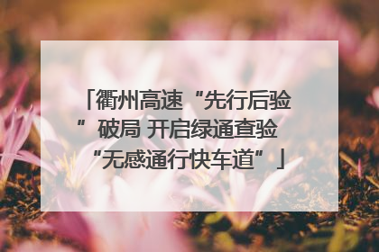 衢州高速“先行后验”破局 开启绿通查验“无感通行快车道”