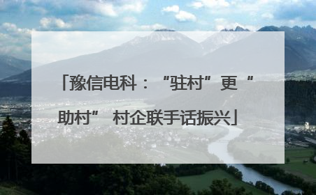 豫信电科：“驻村”更“助村” 村企联手话振兴
