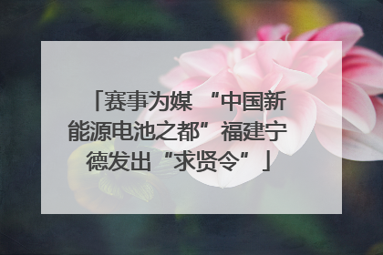 赛事为媒 “中国新能源电池之都”福建宁德发出“求贤令”