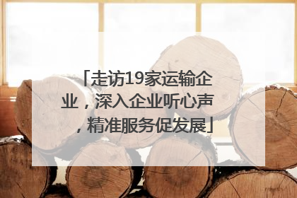 走访19家运输企业，深入企业听心声，精准服务促发展
