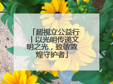超视立公益行丨以光明传递文明之光，致敬敦煌守护者