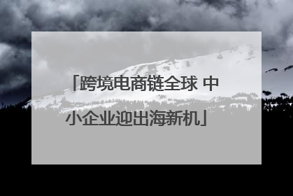 跨境电商链全球 中小企业迎出海新机