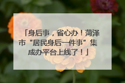 身后事，省心办！菏泽市“居民身后一件事”集成办平台上线了！