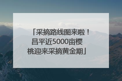 采摘路线图来啦！昌平近5000亩樱桃迎来采摘黄金期