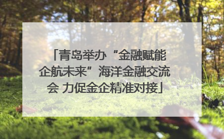 青岛举办“金融赋能 企航未来”海洋金融交流会 力促金企精准对接